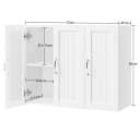 Yaheetech Hängeschrank Wandschrank Badkommode 3 Türen Weiß Höhenverstellbar Bild 4