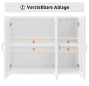 Yaheetech Hängeschrank Wandschrank Badkommode 3 Türen Weiß Höhenverstellbar Bild 5
