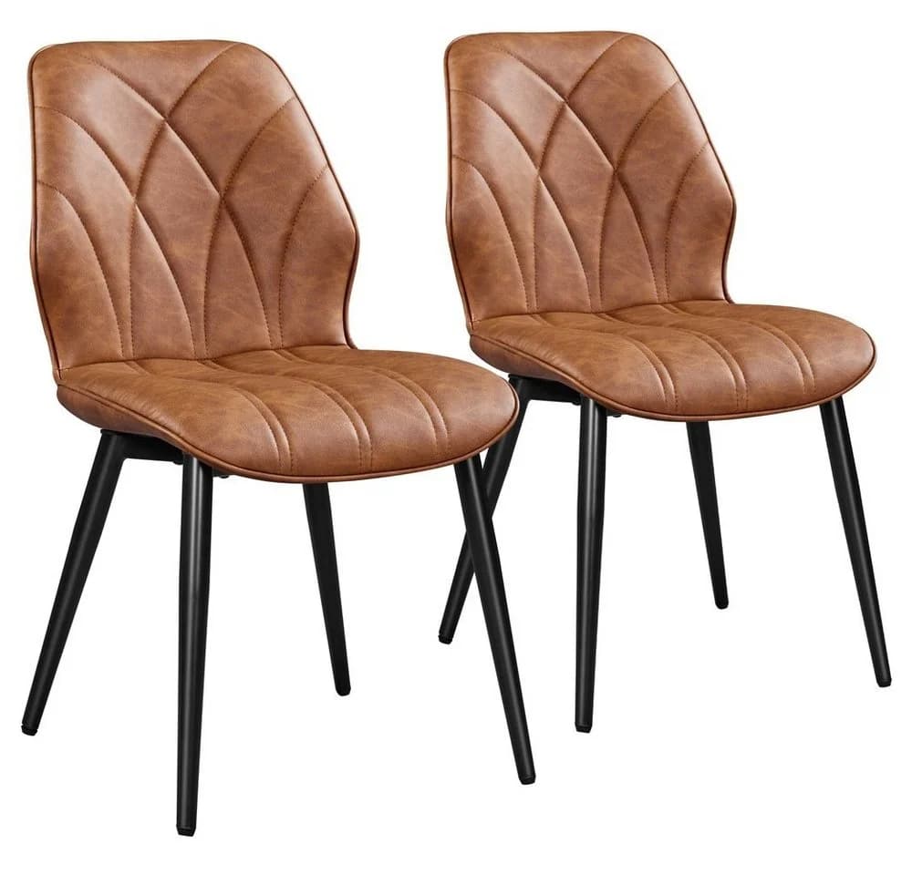 Yaheetech Küchenstuhl 2er Set Rostbraun Polsterstuhl Modern - Bild 2
