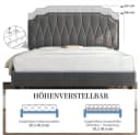 Yaheetech Polsterbett 140x200 cm mit höhenverstellbarem Kopfteil Dunkelgrau Bild 5