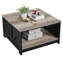 Yaheetech Couchtisch Quadratisch Grau mit Ablagefach Bild 1