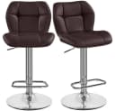Yaheetech Barhocker Set 2-tlg. Braun höhenverstellbar mit Fußstütze Bild 2