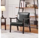 Yaheetech Relaxsessel Retro Loungesessel Schwarz Kunstleder Bild 1