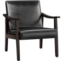 Yaheetech Relaxsessel Retro Loungesessel Schwarz Kunstleder Bild 2