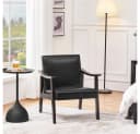 Yaheetech Relaxsessel Retro Loungesessel Schwarz Kunstleder Bild 3