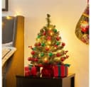 Yaheetech Künstlicher Weihnachtsbaum 60 cm mit LED-Beleuchtung & Roten Beeren Bild 4