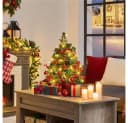 Yaheetech Künstlicher Weihnachtsbaum 60 cm mit LED-Beleuchtung & Roten Beeren Bild 5