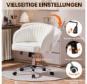Yaheetech Bürodrehstuhl Weiß Höhenverstellbar mit Neigungsfunktion Bild 5