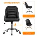Yaheetech Bürostuhl Schwarz mit Wippfunktion und Kunstlederbezug Bild 5