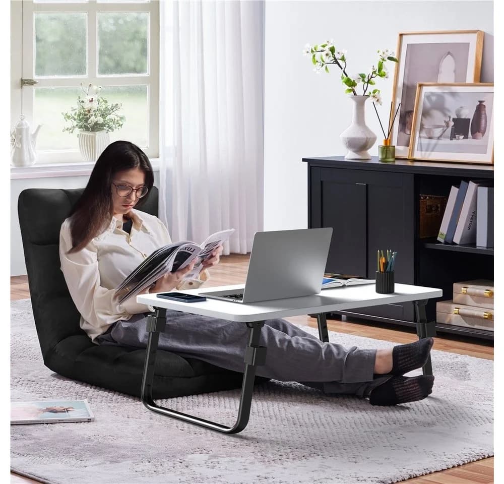 Yaheetech Relaxsessel Schwarz Verstellbar Faltbar Bodensessel