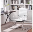 Yaheetech Esszimmerstuhl 2er Set Weiß Kunstleder Freischwinger Bild 1