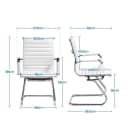 Yaheetech Esszimmerstuhl 2er Set Weiß Kunstleder Freischwinger Bild 3