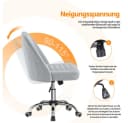 Yaheetech Bürostuhl Grau mit Wippfunktion und Rollen Bild 5