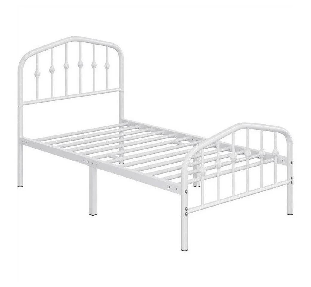 Yaheetech Metallbett 90-160cm Bettrahmen Vintage Bettgestell Kronenförmiges Kopfteil