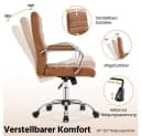 Yaheetech Bürostuhl Drehstuhl mit Wippfunktion Rostbraun Bild 5