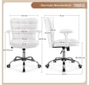 Yaheetech Bürostuhl Weiß Höhenverstellbar mit Armlehnen & Rollen Bild 4