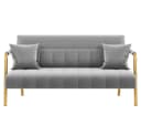 Yaheetech Sofa 1/2-Sitzer Polstersofa Loveseat Hellgrau Bild 2