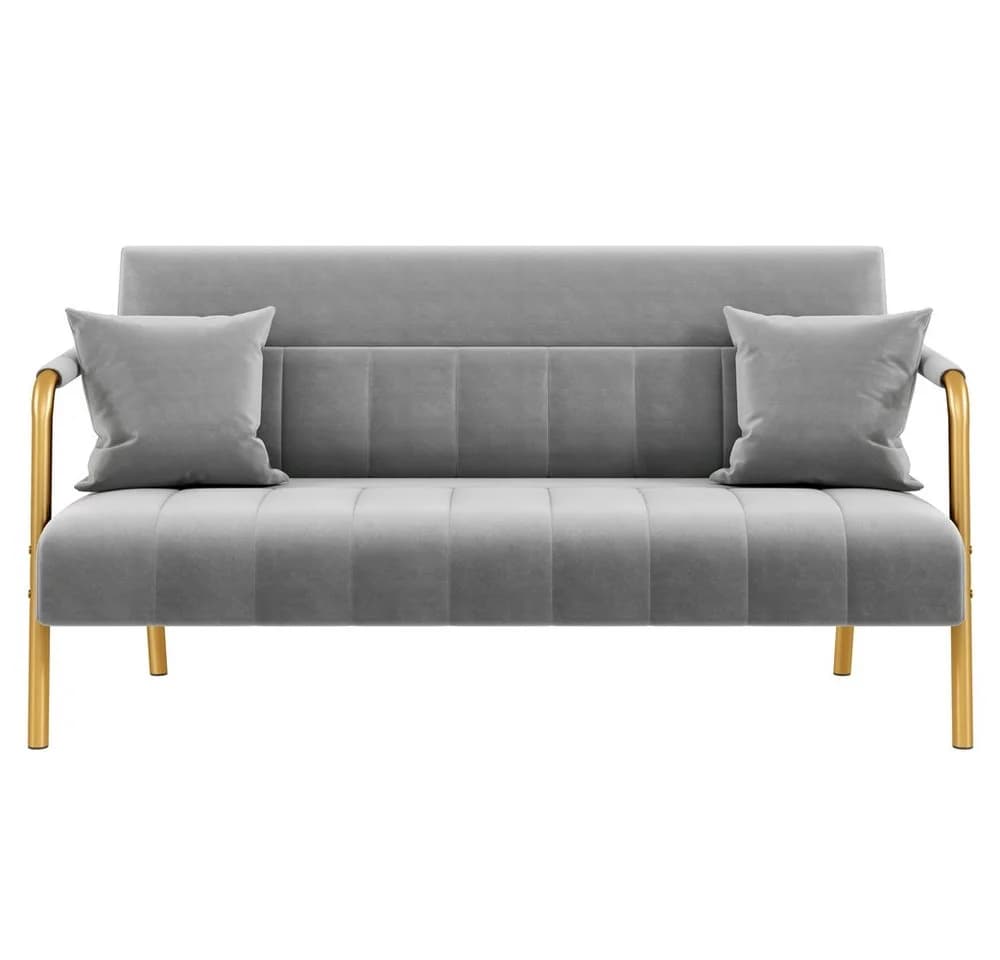 Yaheetech Sofa 1/2-Sitzer Polstersofa Loveseat Hellgrau - Bild 2