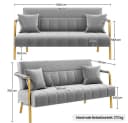 Yaheetech Sofa 1/2-Sitzer Polstersofa Loveseat Hellgrau Bild 5