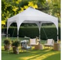 Yaheetech Faltpavillon 2,4x2,4m / 3x3m, mit 0 Seitenteilen, Pop up Pavillon Gartenpavillon mit Tragetasche, höhenverstellbar Bild 1