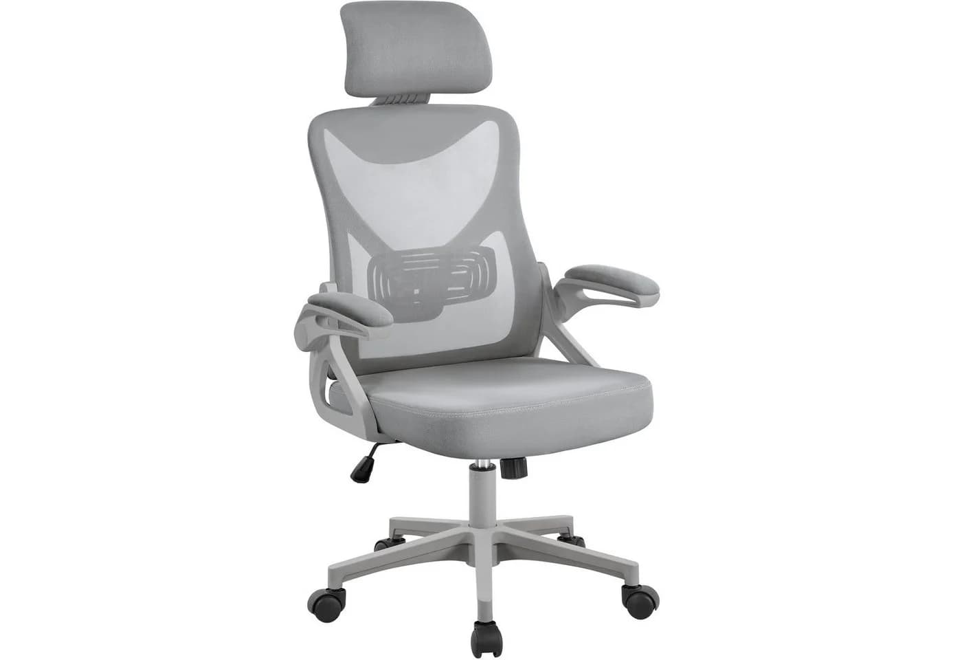 Yaheetech Ergonomischer Bürostuhl mit Klapparmlehnen & Kopfstütze - Bild 2