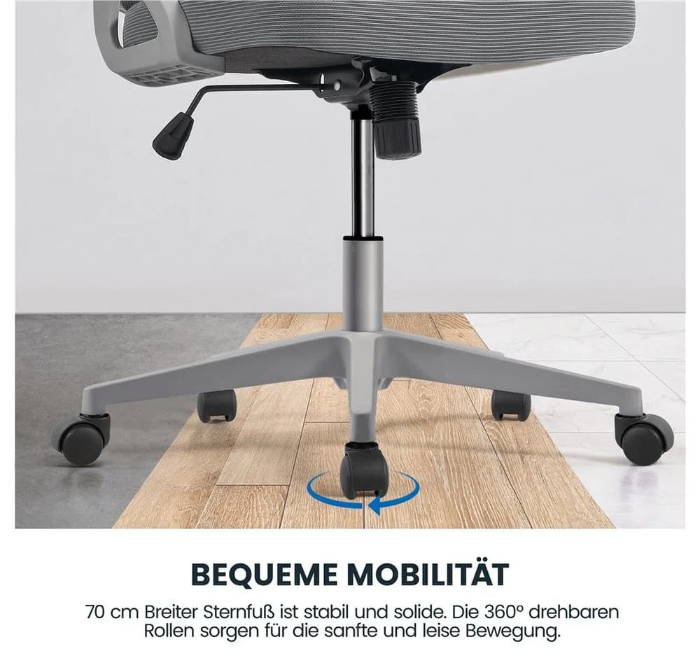 Yaheetech Ergonomischer Bürostuhl mit Klapparmlehnen & Kopfstütze - Bild 5
