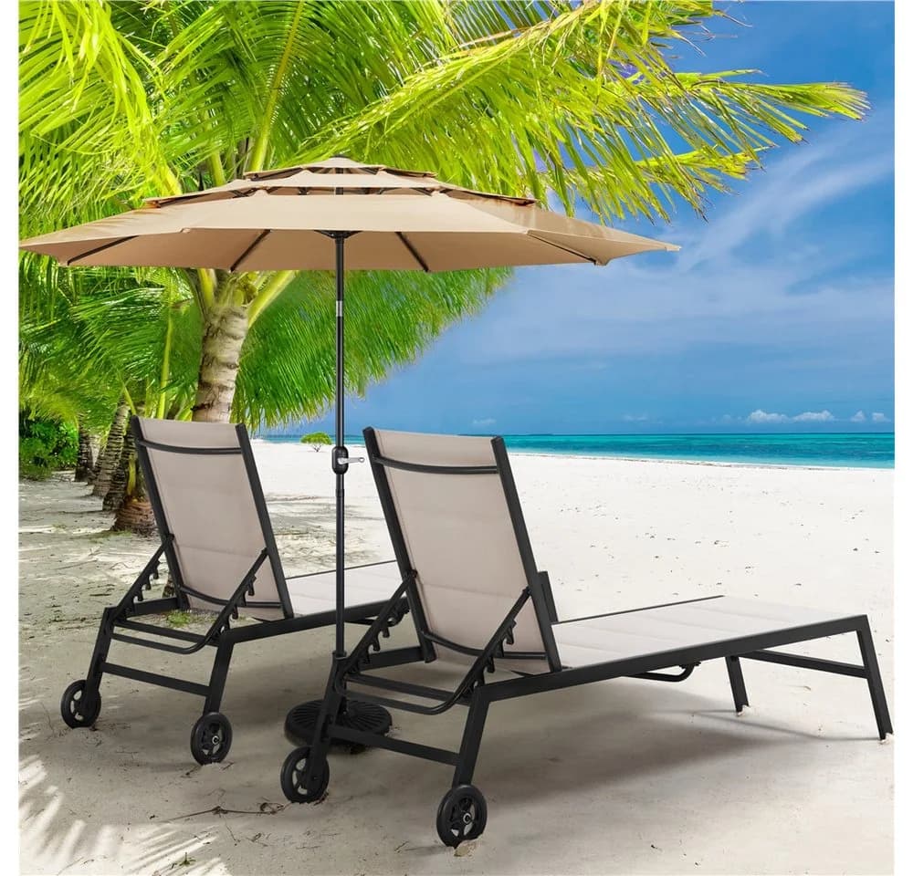 Yaheetech Sonnenschirm 324cm Outdoor UPF 50+