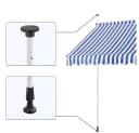 Yaheetech Klemmmarkise mit Handkurbel Blau/Weiß Bild 5