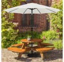 Yaheetech Sonnenschirm 294x294x252 cm Cremeweiß UV-Schutz Neigbar Bild 3