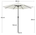Yaheetech Sonnenschirm 294x294x252 cm Cremeweiß UV-Schutz Neigbar Bild 4