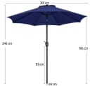Yaheetech Sonnenschirm Blau mit Kurbel und Neigung Bild 4
