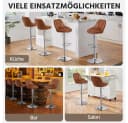 Yaheetech Barhocker Set 2-tlg. Verstellbar Kunstleder Braun Bild 4