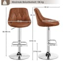 Yaheetech Barhocker Set 2-tlg. Verstellbar Kunstleder Braun Bild 5