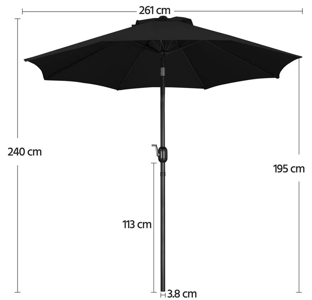 Yaheetech Sonnenschirm 261 cm UV-Schutz 50+ - Bild 4