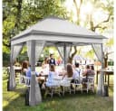 Yaheetech Faltpavillon Grau mit 4 Seitenteilen höhenverstellbar wasserdicht Bild 1