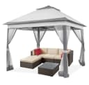 Yaheetech Faltpavillon Grau mit 4 Seitenteilen höhenverstellbar wasserdicht Bild 2