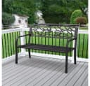 Yaheetech Gartenbank Metallbank Retro Schwarz Outdoor Bild 1