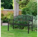 Yaheetech Gartenbank Metallbank Retro Schwarz Outdoor Bild 3