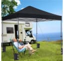 Yaheetech Faltpavillon 3x3m Schwarz Höhenverstellbar UV-Schutz Bild 1