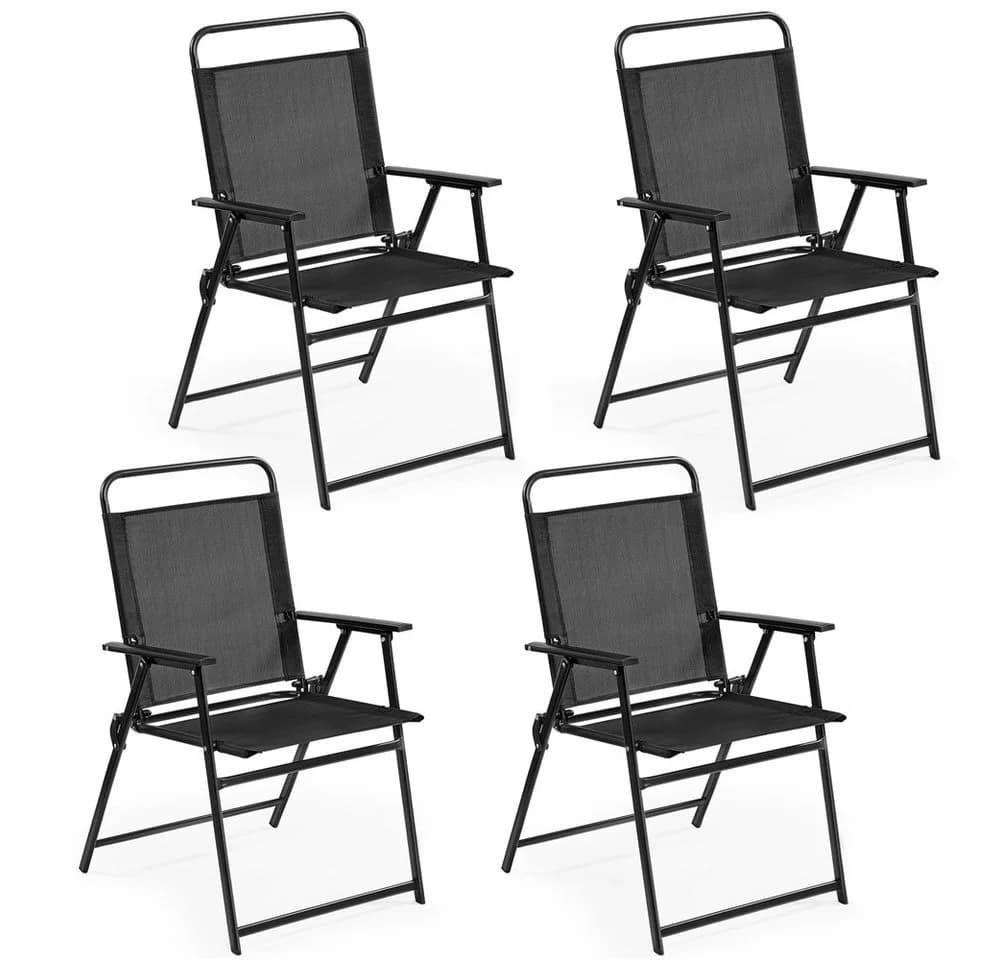 Yaheetech Klappstuhl 4er-Set Schwarz Texteline Metall - Bild 2