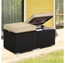 Yaheetech Rattan Hocker 2er Set Braun Stauraum Bild 1