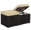 Yaheetech Rattan Hocker 2er Set Braun Stauraum Bild 2
