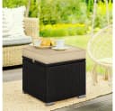 Yaheetech Rattan Hocker 2er Set Braun Stauraum Bild 3