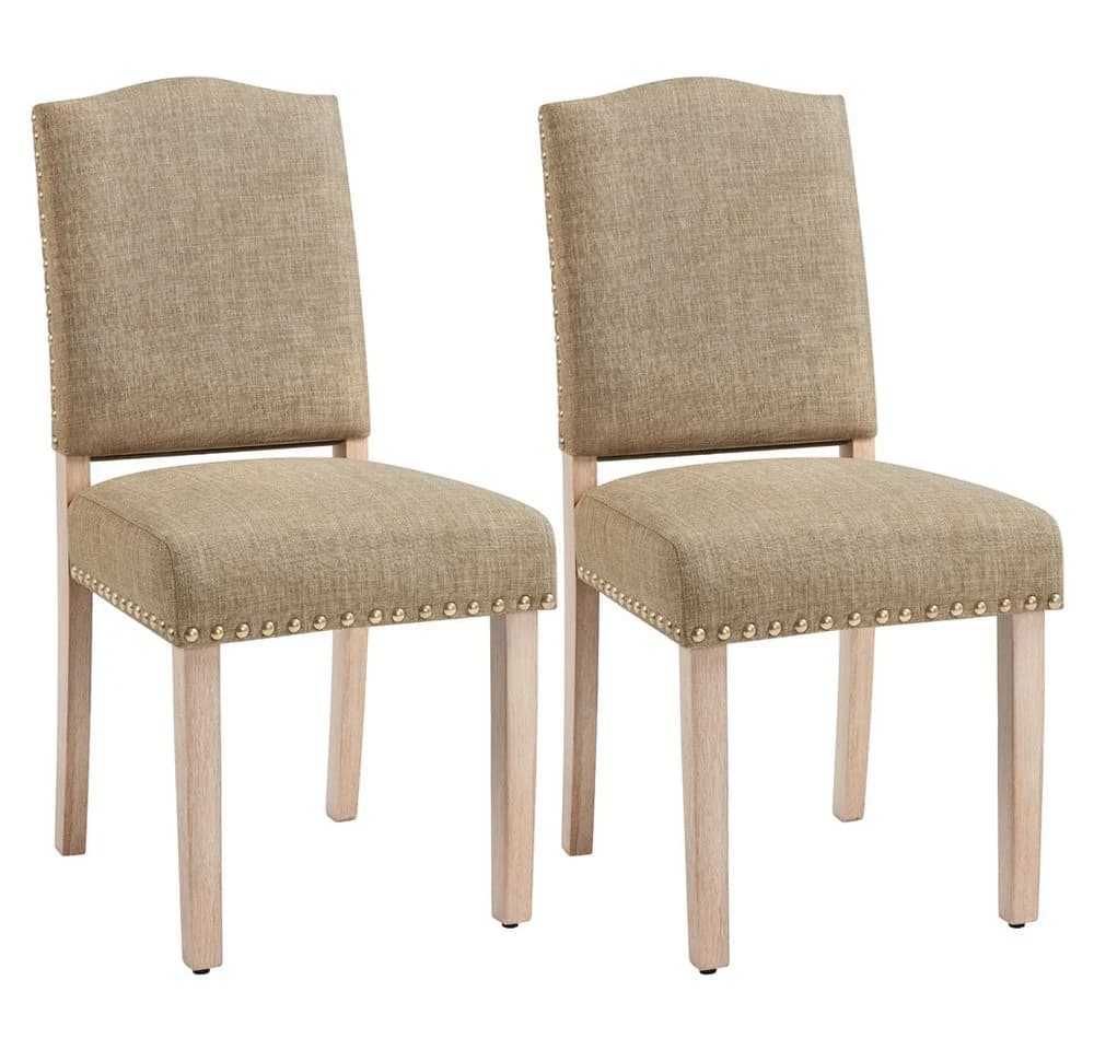 Yaheetech Esszimmerstuhl Set 2-tlg. Beige Modern Polsterstuhl - Bild 2