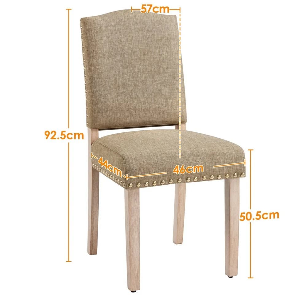 Yaheetech Esszimmerstuhl Set 2-tlg. Beige Modern Polsterstuhl - Bild 4