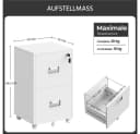 Yaheetech Aktenschrank Rollcontainer abschließbar mit Hängeregistratur und 2 Schubladen Bild 4