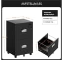 Yaheetech Rollcontainer Schwarz mit 2 Schubladen & Hängeregistratur Bild 4