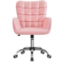 Yaheetech Bürostuhl mit Wippfunktion und Höhenverstellung - Rosa Kunstleder Bild 2