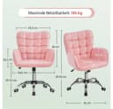 Yaheetech Bürostuhl mit Wippfunktion und Höhenverstellung - Rosa Kunstleder Bild 4