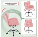 Yaheetech Bürostuhl mit Wippfunktion und Höhenverstellung - Rosa Kunstleder Bild 5
